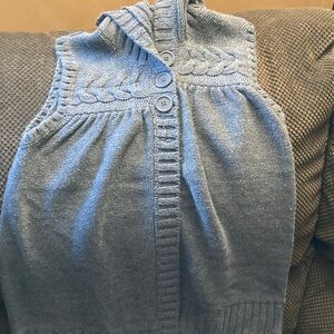 Elegant Gray Women's Cable Knit Cardigan vest size xl